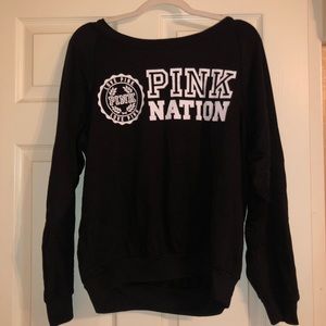 PINK Victoria’s Secret - PINK Nation Large Black Sweatshirt